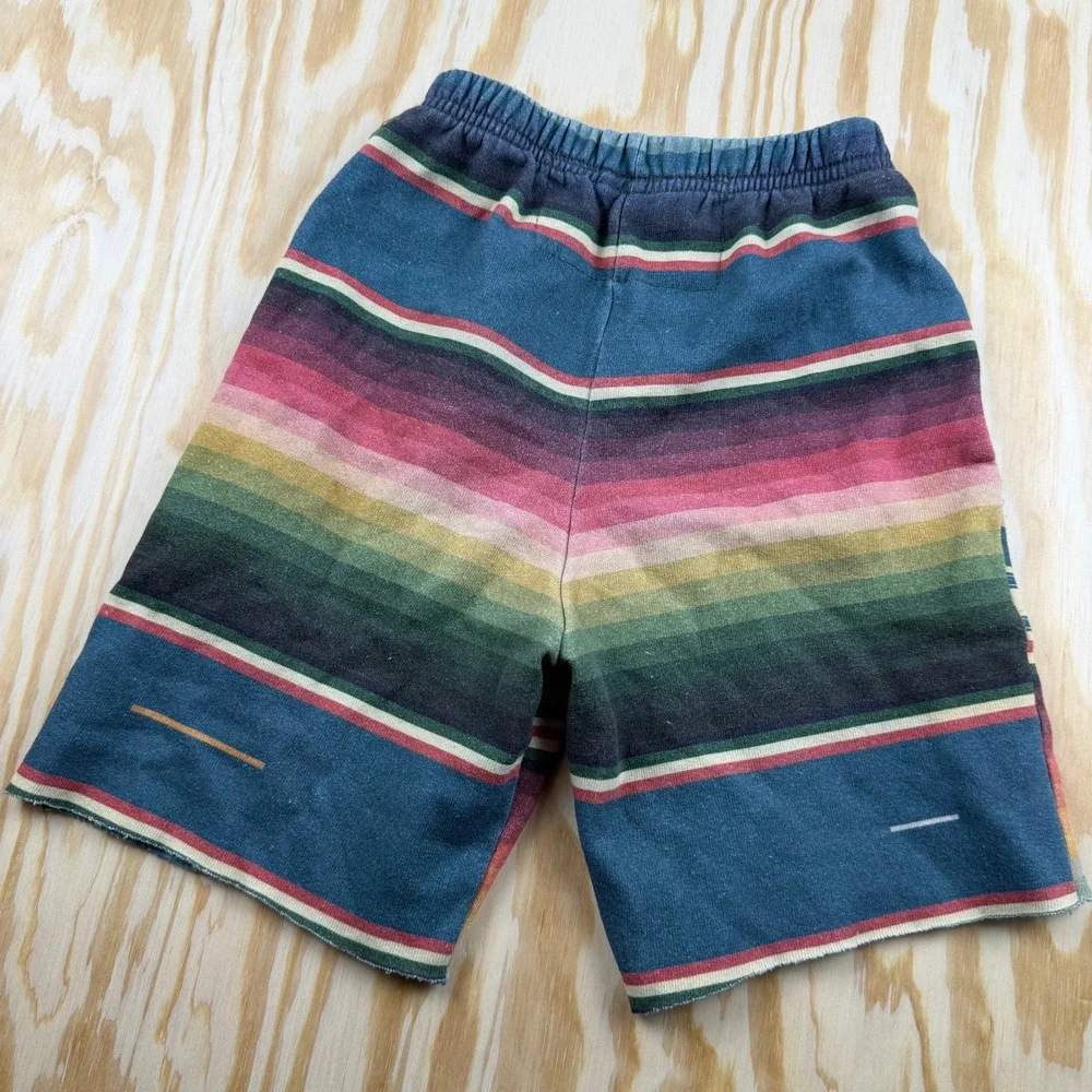 Aviator Nation Boys Rainbow Stripe Sweat Shorts Blue Multi Size 10